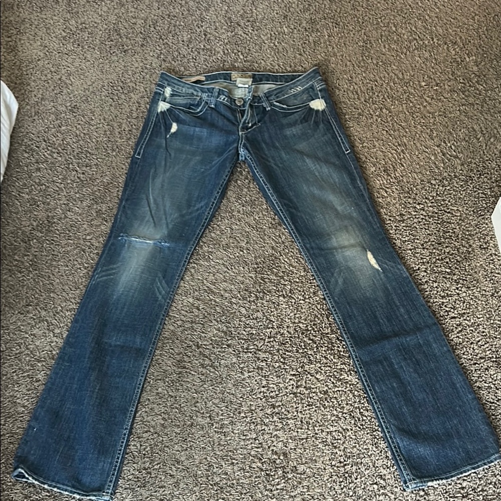 William Rast Blue Flare Wide Leg Jeans